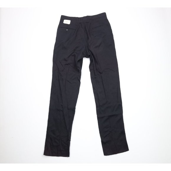 NOS Vintage 50s Streetwear Mens 33x34 Rayon Gabardine Dress Pants Trousers Navy - Picture 9 of 13